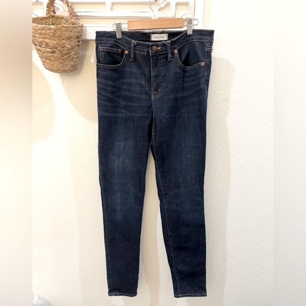 Madewell 9” midrise skinny Dark Denim Size 29 Tall - Picture 2 of 6